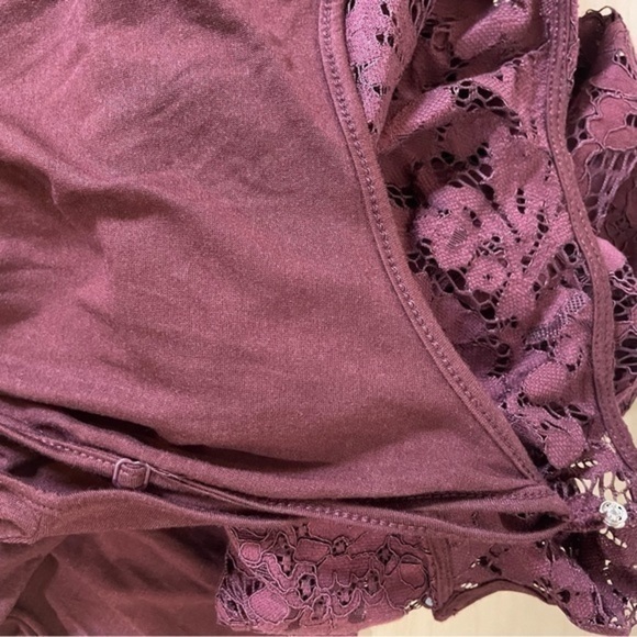 Allison Joy Lace Top Wine Burgundy AVIVA  Long Sleeve Sienna s shirt blouse NWOT - Picture 8 of 14